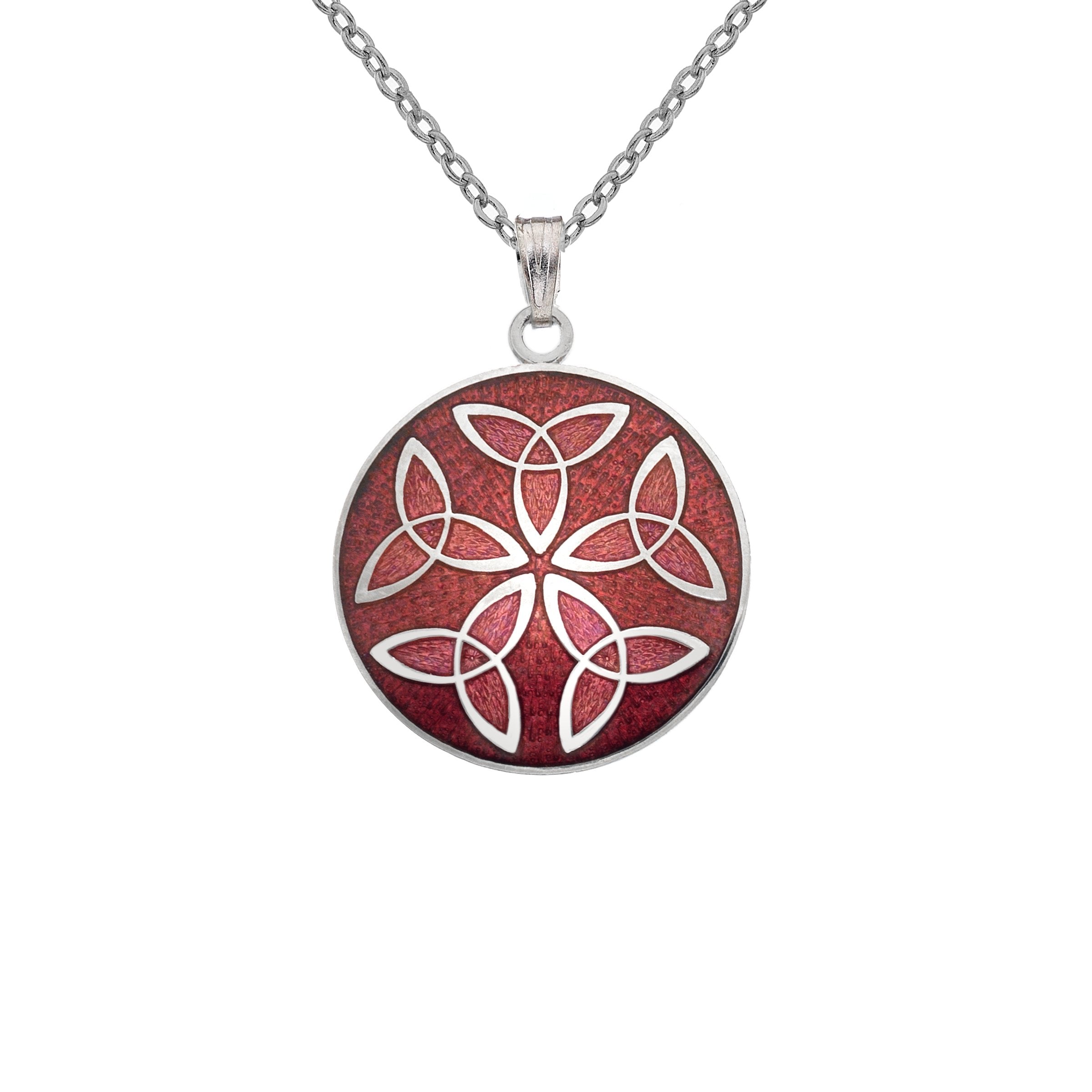 Red Trinity Knot Necklace